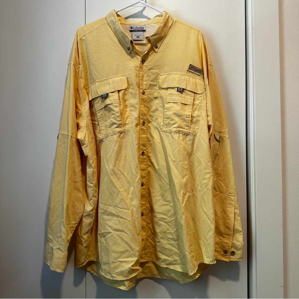 Men’s Columbia PFG Bahama™ II Long Sleeve Shirt - XL, Yellow